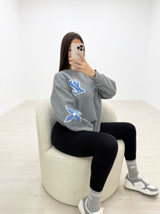 SUDADERA LV RELIEVE GRIS